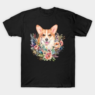 Corgi Flower Bouquet T-Shirt